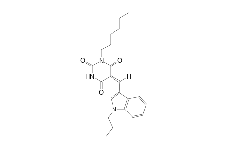 (5E)-1-hexyl-5-[(1-propyl-1H-indol-3-yl)methylene]-2,4,6(1H,3H,5H)-pyrimidinetrione