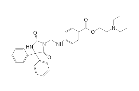 p-{[(2,5-dioxo-4,4-diphenyl-1-imidazolidinyl)methyl]amino}benzoic acid, 2-(diethylamino)ethyl ester