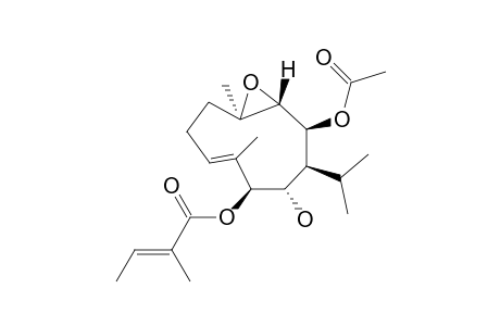 TRIJUGIN_A;9,10-EPOXY-5-BETA-O-TIGLOYL-7-ALPHA-8-BETA-O-ACETYL-GERMACRA-3-(4)-E-EN-6-ALPHA-OL