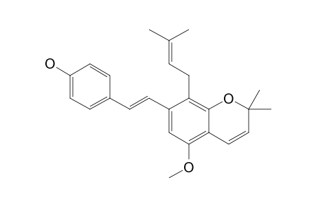 2'-(3,3-DIMETHYLALLYL)-2'',2''-DIMETHYLCHROMENE-(5'',6'':4',3')-4-HYDROXY-5'-METHOXY-STILBENE