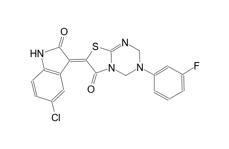 (7Z)-7-(5-chloro-2-oxo-1,2-dihydro-3H-indol-3-ylidene)-3-(3-fluorophenyl)-3,4-dihydro-2H-[1,3]thiazolo[3,2-a][1,3,5]triazin-6(7H)-one