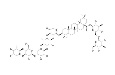 SCABIOSAPONIN-B;3-O-BETA-D-XYLOPYRANOSYL-(1->4)-BETA-D-GLUCOPYANOSYL-(1->4)-BETA-D-XYLOPYRANOSYL-(1->3)-ALPHA-L-RHAMNOPYRANOSYL-(1->2)-ALPHA-L-ARAB