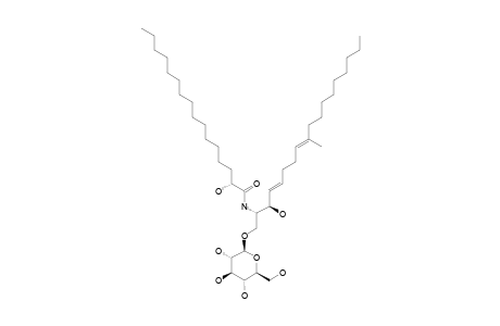 (4E,8E,2S,3R,2'R)-N-2'-DIHYDROXYPALMITIC-1-O-BETA-D-GLUCOPYRANOSYL-9-METHYL-4,8-SPHINGADIENINE;CEREBrOSIDE_FROM_FOMITOPSIS_PINICOLA