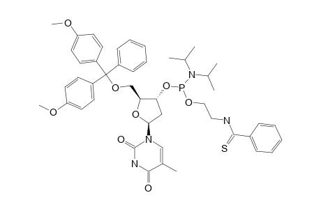 5'-O-(4,4'-DIMETHOXYTRITYL)-3'-O-(N,N-DIISOPROPYLAMINO)-[2-[[THIOXO-(PHENYL)-METHYL]-AMINO]-ETHOXY]-PHOSPHINYL-2'-DEOXYTHYMIDINE;FAST-DIASTEREOMER