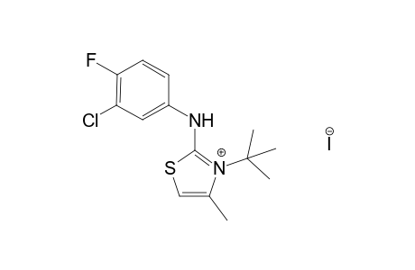 3-tert-butyl-2-(3-chloro-4-fluoroanilino)-4-methylthiazolium iodide