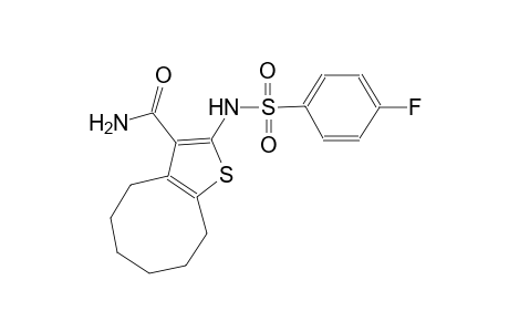 2-{[(4-fluorophenyl)sulfonyl]amino}-4,5,6,7,8,9-hexahydrocycloocta[b]thiophene-3-carboxamide