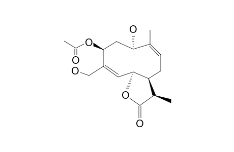 ZAWADSKINOLIDE-A;3-BETA-ACETOXY-1-ALPHA,15-DIHYDROXY-GERMACRA-4Z,9Z-DIEN-6-BETA,7-ALPHA,11-ALPHA-12,6-OLIDE