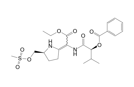 Ethyl 2-[(S)-5-methanesulfoxymethylpyrrolidin-2-ylidene]-2-[(S)-2-benzoyloxy-3-methylbutanylamino]acetate