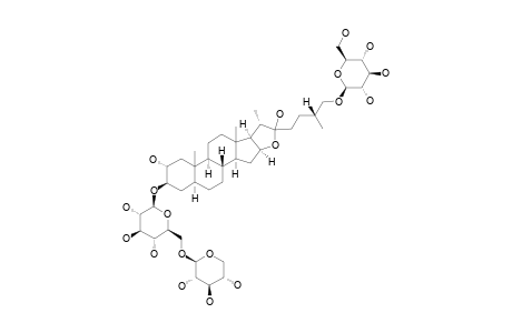 #1;TRIGONEOSIDE-IB;26-O-BETA-D-GLUCOPYRANOSYL-2-ALPHA,3-BETA,22-XI,26-TETRAHYDROXY-(25R)-5-ALPHA-FUROSTANE-3-O-[BETA-D-XYLOPYRANOSYL-(1->6)]-BETA-D-GLUCOPYRANO