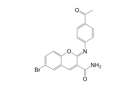 (2Z)-2-[(4-acetylphenyl)imino]-6-bromo-2H-chromene-3-carboxamide