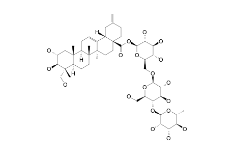 #13;2-ALPHA,3-BETA,23-TRIHYDROXY-30-NOROLEAN-12-EN-28-OIC-ACID-ALPHA-L-RHAMNOPYRANOSYL-(1->4)-O-BETA-D-GLUCOPYRANOSYL-(1->6)-O-BETA-D-GLUCOPYRANOSYLESTER