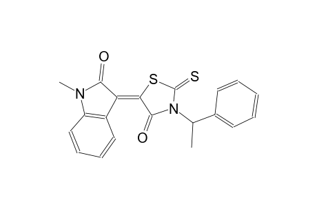 2H-indol-2-one, 1,3-dihydro-1-methyl-3-[4-oxo-3-(1-phenylethyl)-2-thioxo-5-thiazolidinylidene]-, (3Z)-