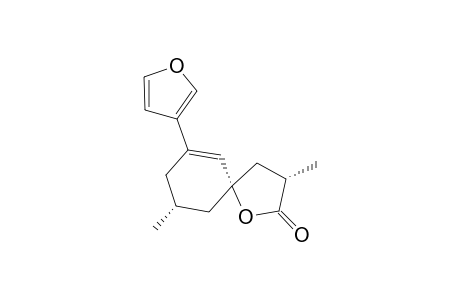 CAPRARIOLIDE-A;(3S,5S,9R)-7-(FURAN-3'-YL)-3,9-DIMETHYL-1-OXASPIRO-[4.5]-DEC-6-EN-2-ONE