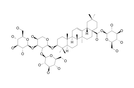 3-O-BETA-D-GLUCOPYRANOSYL-(1->2)-[BETA-D-GLUCOPYRANOSYL-(1->3)]-ALPHA-L-ARABINOPYRANOSYL-OLEANOLIC-ACID-28-O-BETA-D-GLUCOPYRANOSIDE