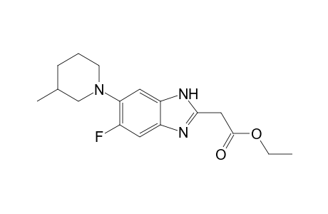 2-[6-fluoro-5-(3-methyl-1-piperidinyl)-1H-benzimidazol-2-yl]acetic acid ethyl ester