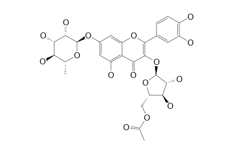 CISSOSIDE-III;QUERCETIN-3-O-ALPHA-L-(5''-O-ACETYL)-ARABINOFURANOSYL-7-O-ALPHA-L-RHAMNOPYRANOSIDE