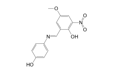 2-[(4-hydroxy-phenylimino)-methyl]-4-methoxy-6-nitro-phenol