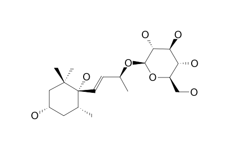 TURPINIONOSIDE-B;(3S,5R,6S,9S)-3,6,9-TRIHYDROXY-MEGASTIGMAN-7-ENE-9-O-BETA-D-GLUCOPYRANOSIDE