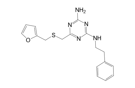 1,3,5-Triazine-2,4-diamine, 6-[[(2-furanylmethyl)thio]methyl]-N(2)-(2-phenylethyl)-