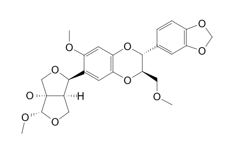 #8;1-ALPHA-HYDROXY-2-ALPHA-METHOXY-6-BETA-[(2R*,3R*)-6-METHOXY-2-METHOXYMETHYL-3-(3,4-METHYLENEDIOXYPHENYL)-2,3-DIHYDRO-1,4-BENZODIOXIN-7-YL]-3,7-DIOXA-BICYCLO