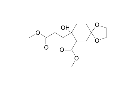 cis-1,4-Dioxaspiro[4.5]decane-7-carboxylic acid, 8-hydroxy-8-(2-(methoxycarbonyl)ethyl)-, methyl ester