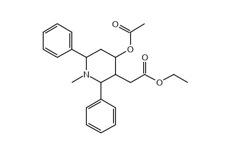 2,6-DIPHENYL-4-HYDROXY-1-METHYL-3-PIPERIDINEACETIC ACID, ETHYL ESTER, ACETATE (ISOMER)