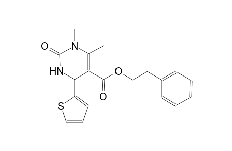 2-phenylethyl 1,6-dimethyl-2-oxo-4-(2-thienyl)-1,2,3,4-tetrahydro-5-pyrimidinecarboxylate