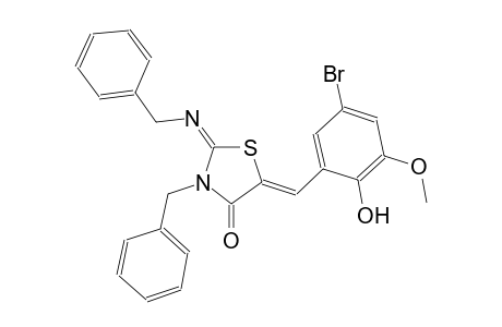 (2E,5Z)-3-benzyl-5-(5-bromo-2-hydroxy-3-methoxybenzylidene)-2-{[(E)-phenylmethyl]imino}-1,3-thiazolidin-4-one