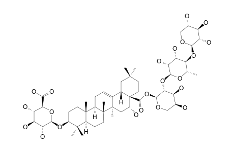 #14;IMPATIENOSIDE-G;3-O-BETA-D-GLUCORONOPYRANOSYL-ECHINOCYSTIC-ACID-28-O-3-O-BETA-D-XYLOPYRANOSYL-(1->4)-ALPHA-L-RHAMNOPYRANOSYL-(1->2)-ALPHA-L-ARABINOPYRANOSI