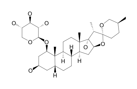 REINECKIAGENOSIDE-A;(25S)-5-BETA-SPIROSTAN-1-BETA,3-BETA,17-ALPHA-TRIOL-1-O-BETA-D-XYLOPYRANOSIDE