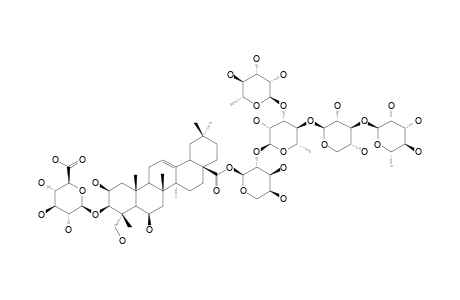 3-O-BETA-D-GLUCURONOPYRANOSYL-28-O-[ALPHA-L-RHAMNOPYRANOSYL-(1->3)-BETA-D-XYLOPYRANOSYL-(1->4)-[ALPHA-L-RHAMNOPYRANOSYL-(1->3)]-ALPHA-L-RHAMNOPYRAN