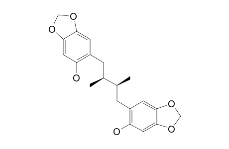 SAURURIN-A;REL-(8S,8'R)-2,2'-DIHYDROXY-4,5:4',5'-BIS-(METHYLENEDIOXY)-8,8'-NEOLIGNAN