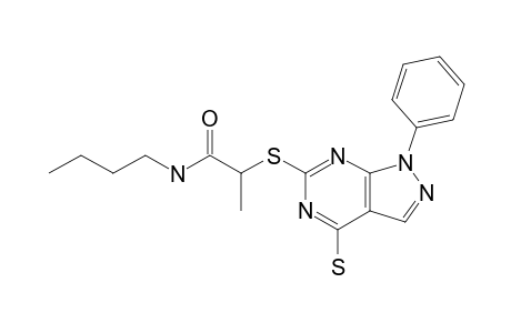 ALPHA-(4-MERCAPTO-1-PHENYLPYRAZOLO-[3,4-D]-PYRIMIDIN-6-YLTHIO)-N-BUTYL-PROPANAMIDE