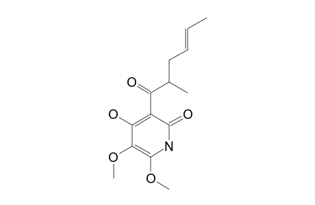 (+/-)-HARZIANOPYRIDONE;5,6-DIMETHOXY-4-HYDROXY-3-[(2RS,4E)-2-METHYL-1-OXO-4-HEXENYL]-2(1H)-PYRIDONE