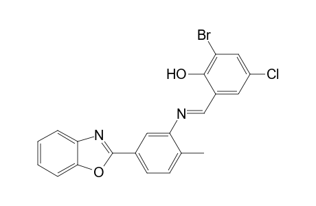 2-({[5-(1,3-benzoxazol-2-yl)-2-methylphenyl]imino}methyl)-6-bromo-4-chlorophenol