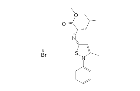 METHYL-(S)-(-)-4-METHYL-2-(3-METHYL-2-PHENYL-2H-ISOTHIAZOL-5-YLIDENEAMINO)-PENTANOATE-HYDROBROMIDE