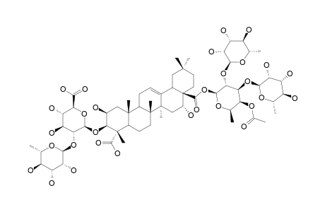 HERNIARIA-SAPONIN-C;3-O-BETA-[RHAMNOPYRANOSYL-(1->2)-GLUCURONOPYRANOSYL]-ZANHIC-ACID-28-O-[RHAMNOPYRANOSYL-(1->2)-[RHAMNOPYRANOSYL-(1->3)]-(4-ACET