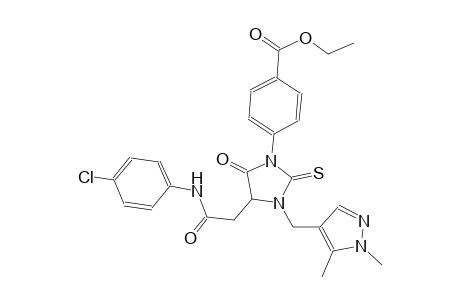 ethyl 4-{4-[2-(4-chloroanilino)-2-oxoethyl]-3-[(1,5-dimethyl-1H-pyrazol-4-yl)methyl]-5-oxo-2-thioxo-1-imidazolidinyl}benzoate