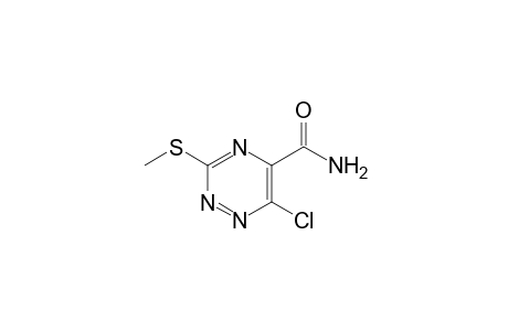 6-Chloranyl-3-methylsulfanyl-1,2,4-triazine-5-carboxamide