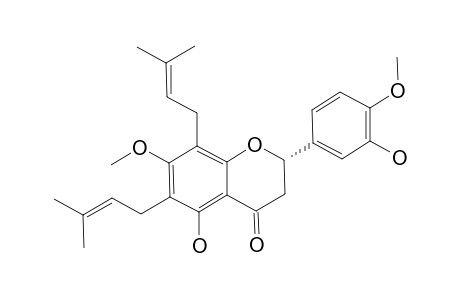 PRENYL-UTILINE;5,3'-DIHYDROXY-7,4'-DIMETHOXY-6,8-DIMETHYLALLYL-FLAVANONE