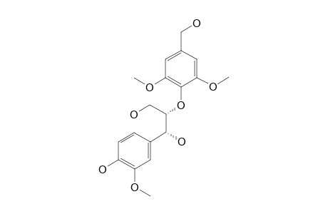 WILFORDIOL-B;(7R,8S)-8-O-4'-(3',5'-DIMETHOXY-1'-HYDROXYMETHYL-PHENYL)-GUAIACYLGLYCEROL