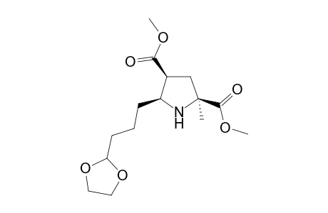 Dimethyl 2-methyl-5-[3'-(1'',3''-Dioxolan-2''-yl)propyl]pyrrolidin-r-2,c-4-dicarboxylate