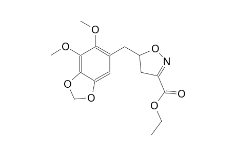 3-Isoxazolecarboxylic acid, 5-[(6,7-dimethoxy-1,3-benzodioxol-5-yl)methyl]-4,5-dihydro-, ethyl ester