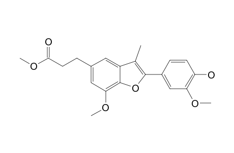 5-[2-(METHOXYCARBONYL)-ETHYL]-7-METHOXY-3-METHYL-2-(3'-METHOXY-4'-HYDROXYPHENYL)-BENZO-[B]-FURANE