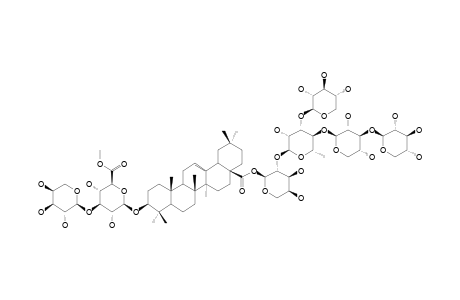 ACUTOSIDE-H;3-O-BETA-[ARABINOPYRANOSYL-(1->3)-GLUCURONOPYRANOSYL]-OLEANOLIC-ACID-28-O-[XYLOPYRANOSYL-(1->3)-XYLOPYRANOSYL-(1->4)-[XYLOPYRANOSYL-(