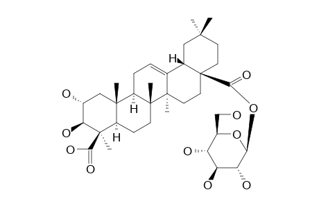 28-O-BETA-D-GLUCOPYRANOSYL-2ALPHA,3BETA-DIHYDROXYOLEAN-12-ENE-24,28-DIOIC_ACID