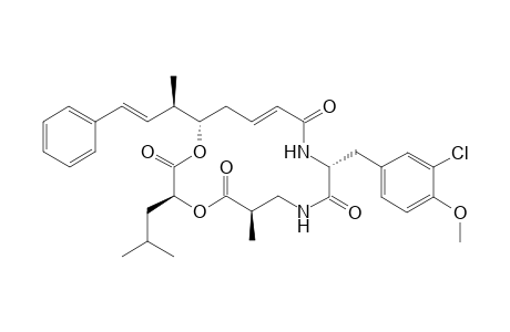 (3S,6R,10R,13E,16S)-10-(3-chloro-4-methoxy-benzyl)-3-isobutyl-6-methyl-16-[(E,1R)-1-methyl-3-phenyl-allyl]-1,4-dioxa-8,11-diazacyclohexadec-13-ene-2,5,9,12-diquinone