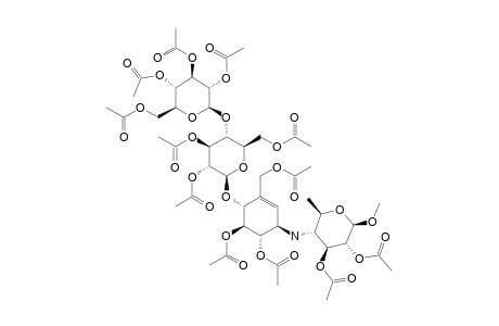 METHYL-BETA-ACARVIOSIN-4''-O-(2''',3''',4''',6'''-TETRAACETOXY)-BETA-D-GLUCOPYRANOSYL-(1->4)-(2'',3'',6''-TRIACETOXY)-BETA-D-GLUCOPYRANOSIDE