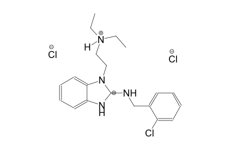 (E)-2-(2-((2-chlorobenzyl)iminio)-2,3-dihydro-1H-benzo[d]imidazol-1-yl)-N,N-diethylethanaminium chloride