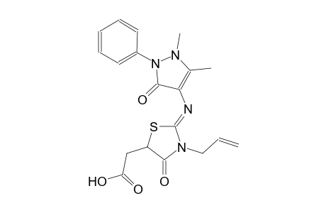 {(2Z)-3-allyl-2-[(1,5-dimethyl-3-oxo-2-phenyl-2,3-dihydro-1H-pyrazol-4-yl)imino]-4-oxo-1,3-thiazolidin-5-yl}acetic acid